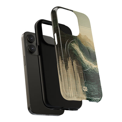 Beige Tough 2.0 Magsafe Phone Case for iPhone - Veridian Data Ridge