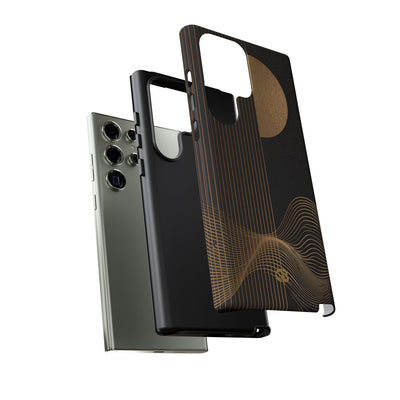 Gold Tough Phone Case for Samsung - Gilded Obsidian Dunes