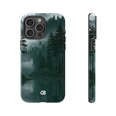 Misty Pine Reflections · Tough Phone Case for iPhone · Green