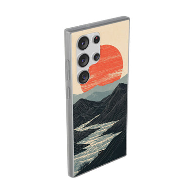 Beige Lite Phone Case for Samsung - Crimson Ridge Flow