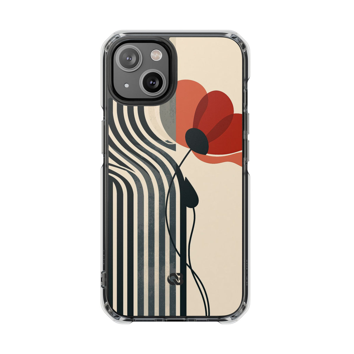 Modernist Poppy · Clear Impact Magnetic Phone Case for iPhone ·  Beige
