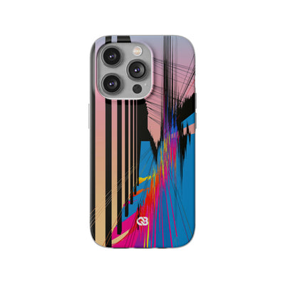 Blue Lite Phone Case for iPhone - Fractured Data Skyline