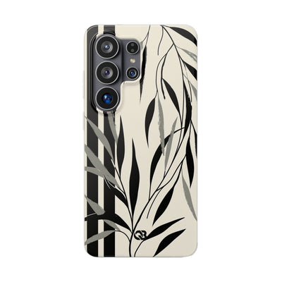 Beige Lite Phone Case for Samsung - Soot Leaf Sketch