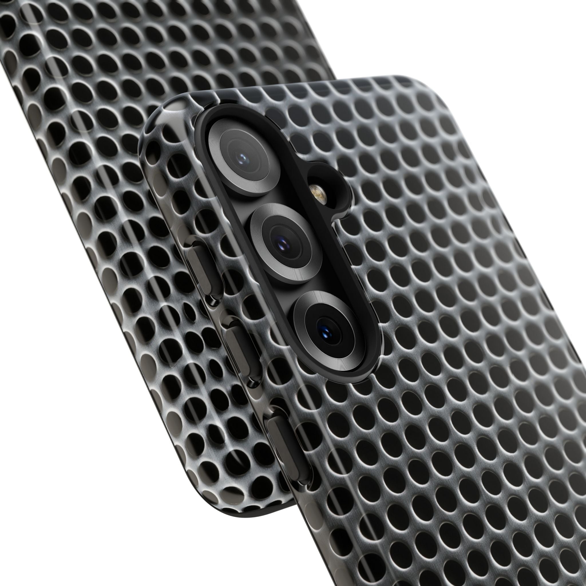 Silver Tough Phone Case for Samsung - Brutalist Steel Mesh