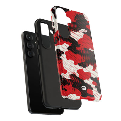 Crimson Halftone Camo · Tough Phone Case for Samsung · Red