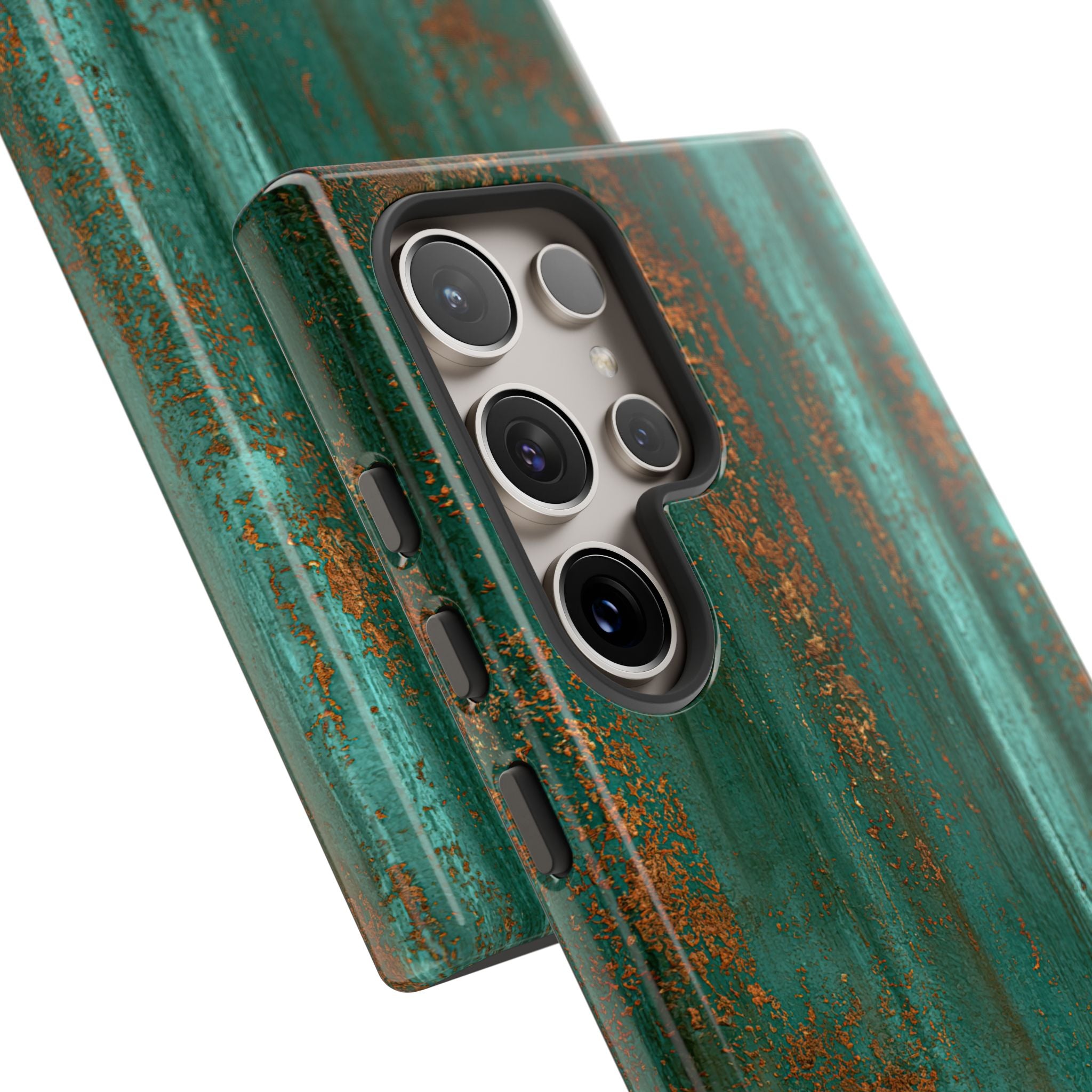 Teal Tough Phone Case for Samsung - Verdigris Copper Siding