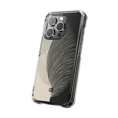 Beige Impact MagSafe Phone Case for iPhone - Obsidian Cream Plume