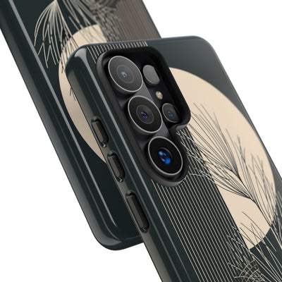 Black Tough Phone Case for Samsung - Obsidian Sand Willow