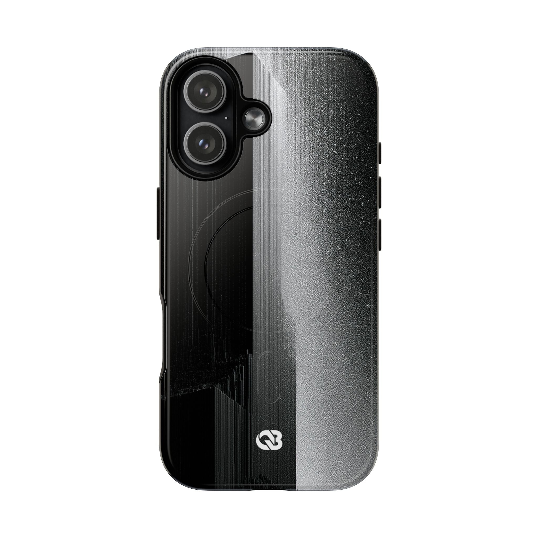 Black Tough 2.0 Magsafe Phone Case for iPhone - Brutalist Pixel Monolith