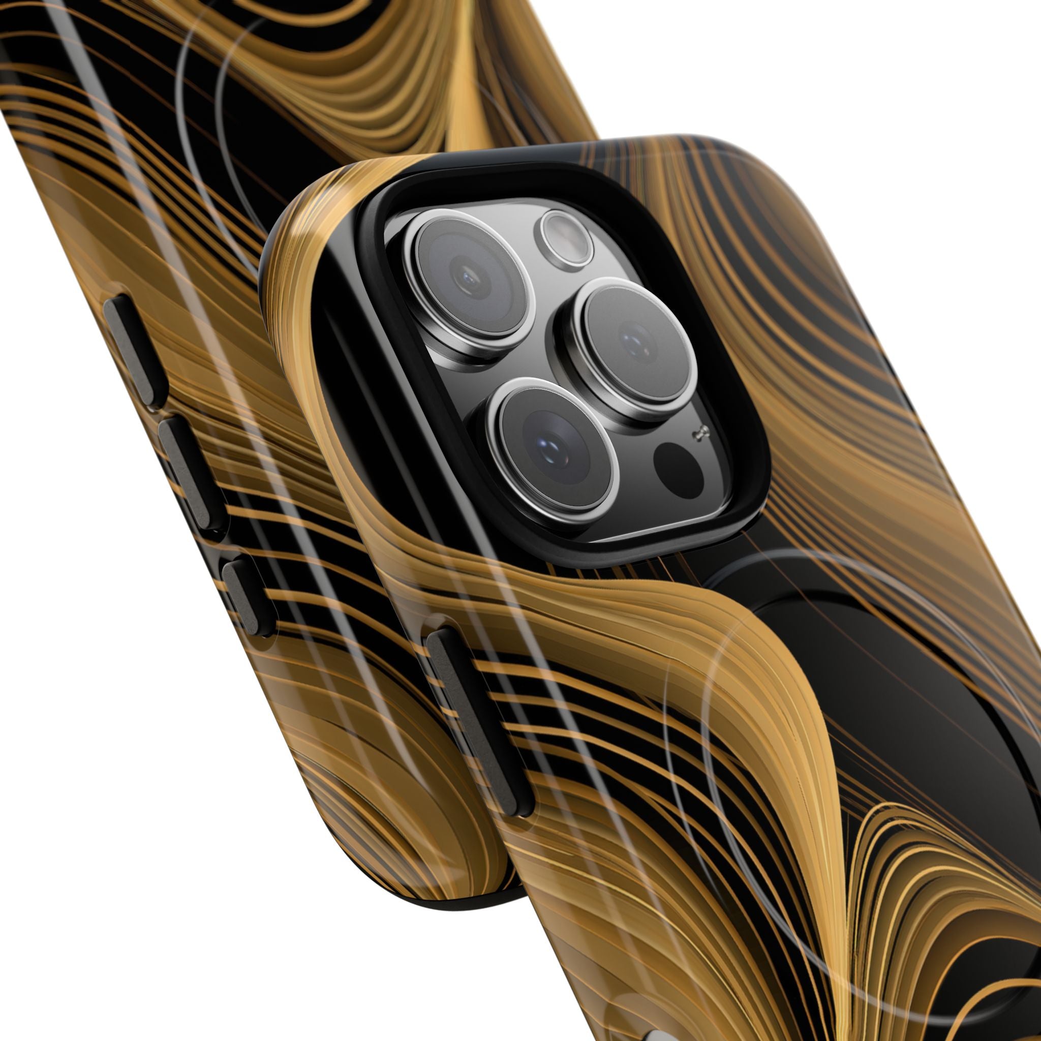Gold Tough 2.0 Magsafe Phone Case for iPhone - Molten Copper Strands