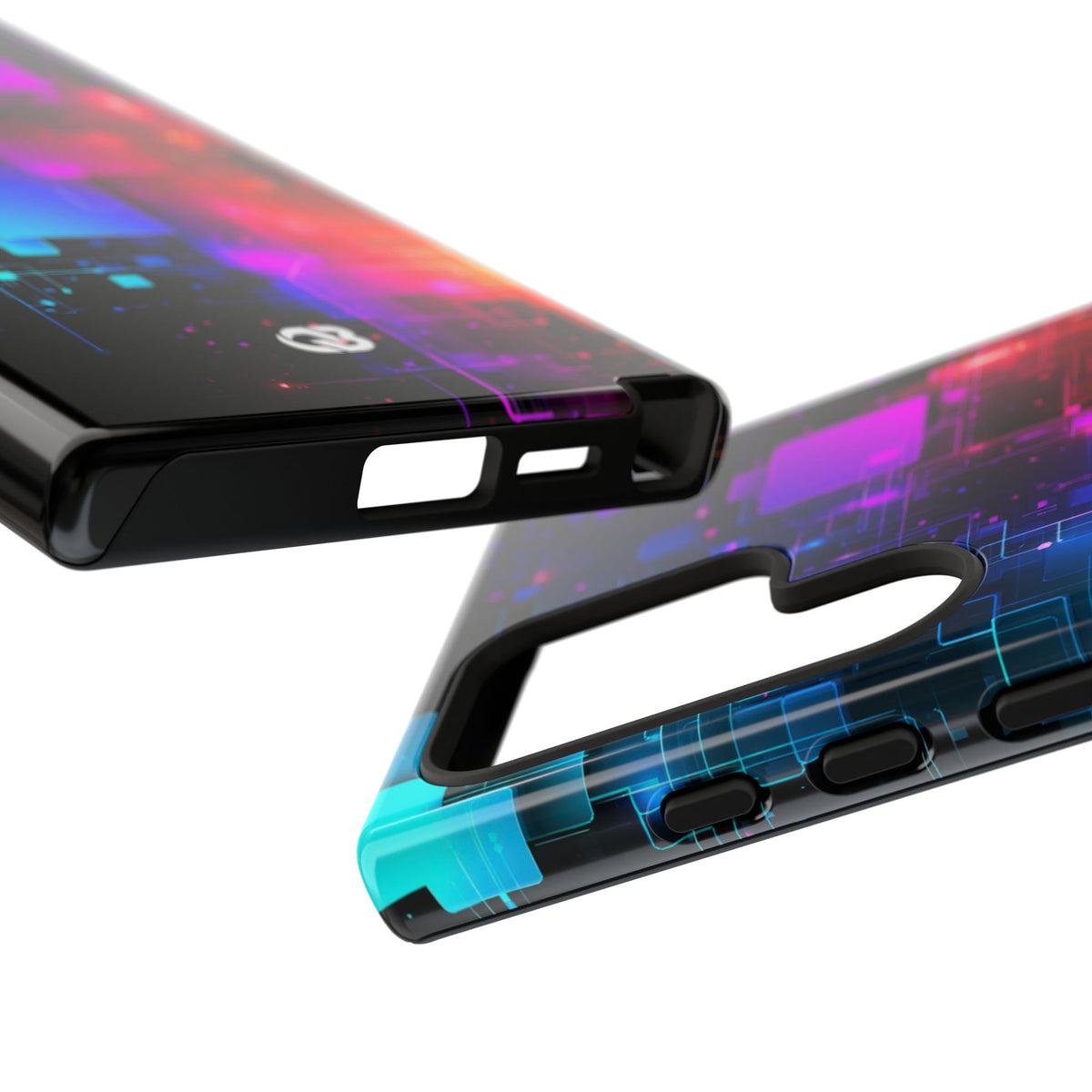 Spectral Circuit Grid · Tough Phone Case for Samsung · Black