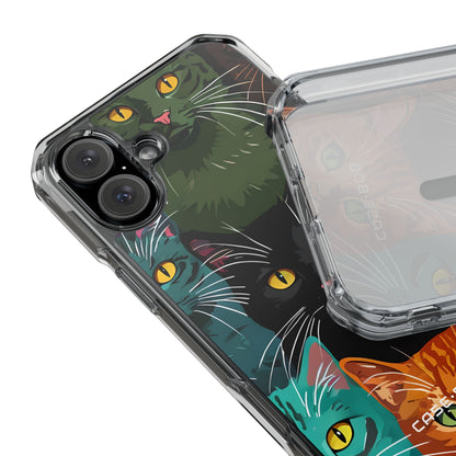 Teal Cat Grid iPhone 16 Plus Case - Impact