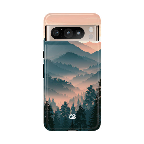 Misty Pine Summit · Tough Phone Case for Pixel ·  Green
