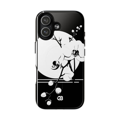 Black Tough 2.0 Magsafe Phone Case for iPhone - Lunar Orchid Grid
