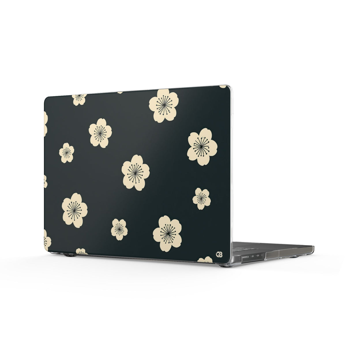 Midnight Sakura Bloom · Clear Hard Case for MacBook · Black