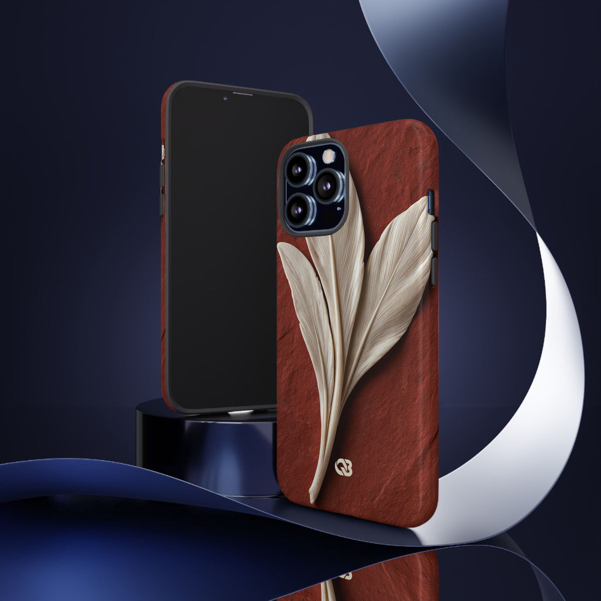 Carved Ivory Plume · Tough Phone Case for iPhone · Red