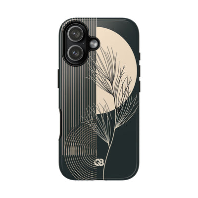 Black Tough Phone Case for iPhone - Obsidian Sand Willow
