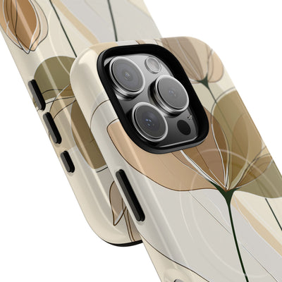 Beige Tough 2.0 Magsafe Phone Case for iPhone - Muted Ochre Petals