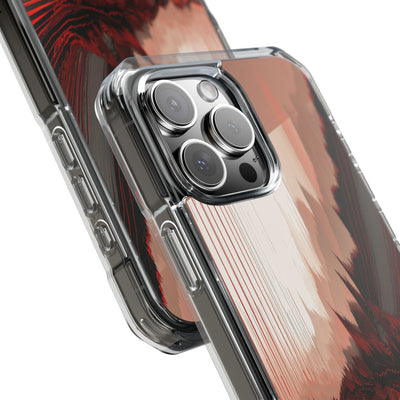 Red Impact MagSafe Phone Case for iPhone - Crimson Pulse Horizon
