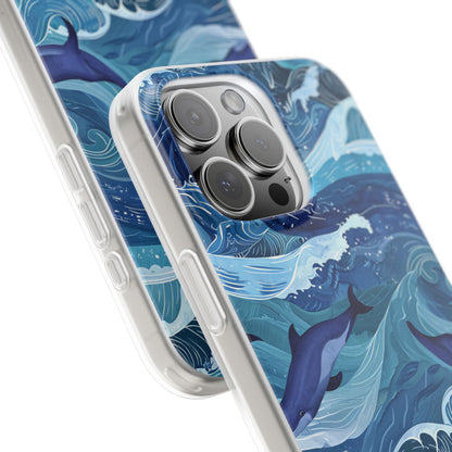 Dolphin Waves iPhone 16 Pro Max Case - Soft