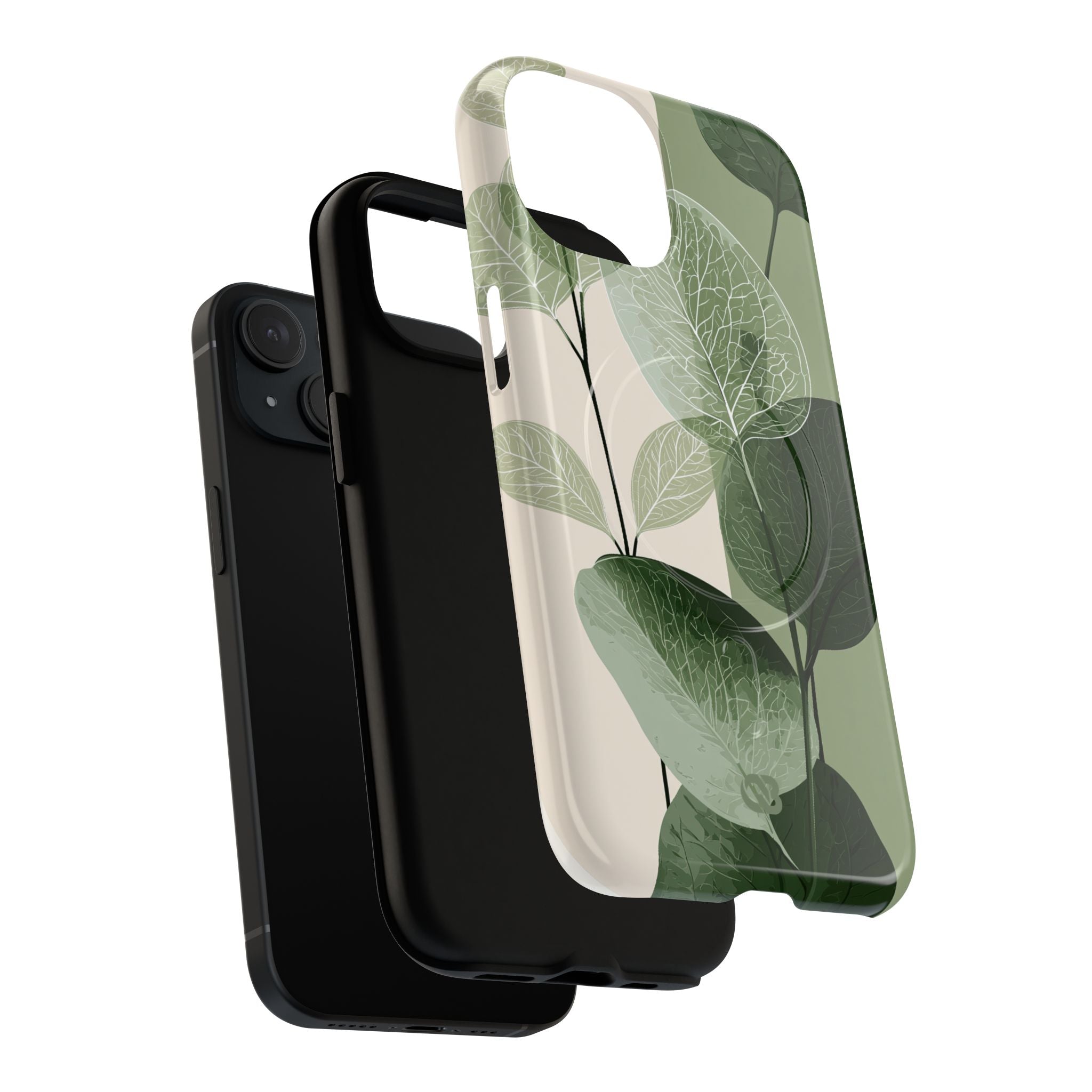 Green Tough 2.0 Magsafe Phone Case for iPhone - Sage Leaf Skeletals