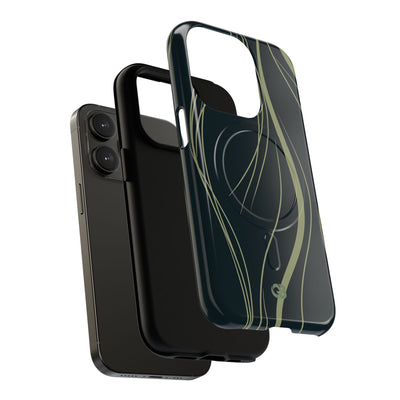 Green Tough 2.0 Magsafe Phone Case for iPhone - Obsidian Sage Flow