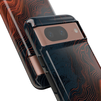 Black Tough Phone Case for Google Pixel - Volcanic Basalt Map