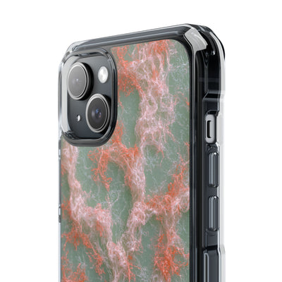 Coral Pixel Matrix · Clear Impact Magnetic Phone Case for iPhone · Green