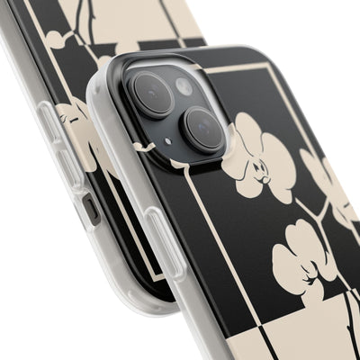 Beige Lite Phone Case for iPhone - Nocturnal Orchid Frame