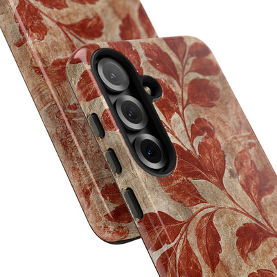 Terracotta Botanical Fresco · Tough Phone Case for Samsung · Red