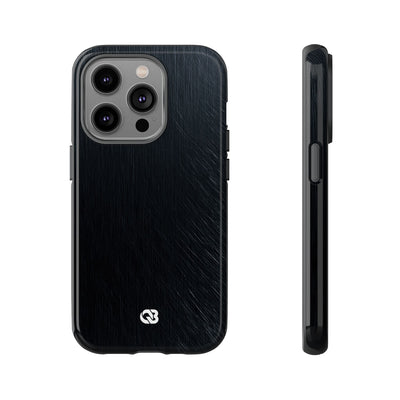Black Tough Phone Case for iPhone - Midnight Brushed Grain