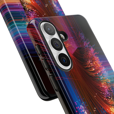Black Tough Phone Case for Samsung - Cyber Optic Streak