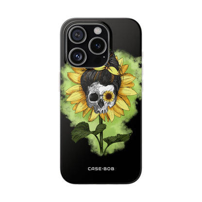 Sonnenblumen-Schädel iPhone 15 Pro Case - Soft