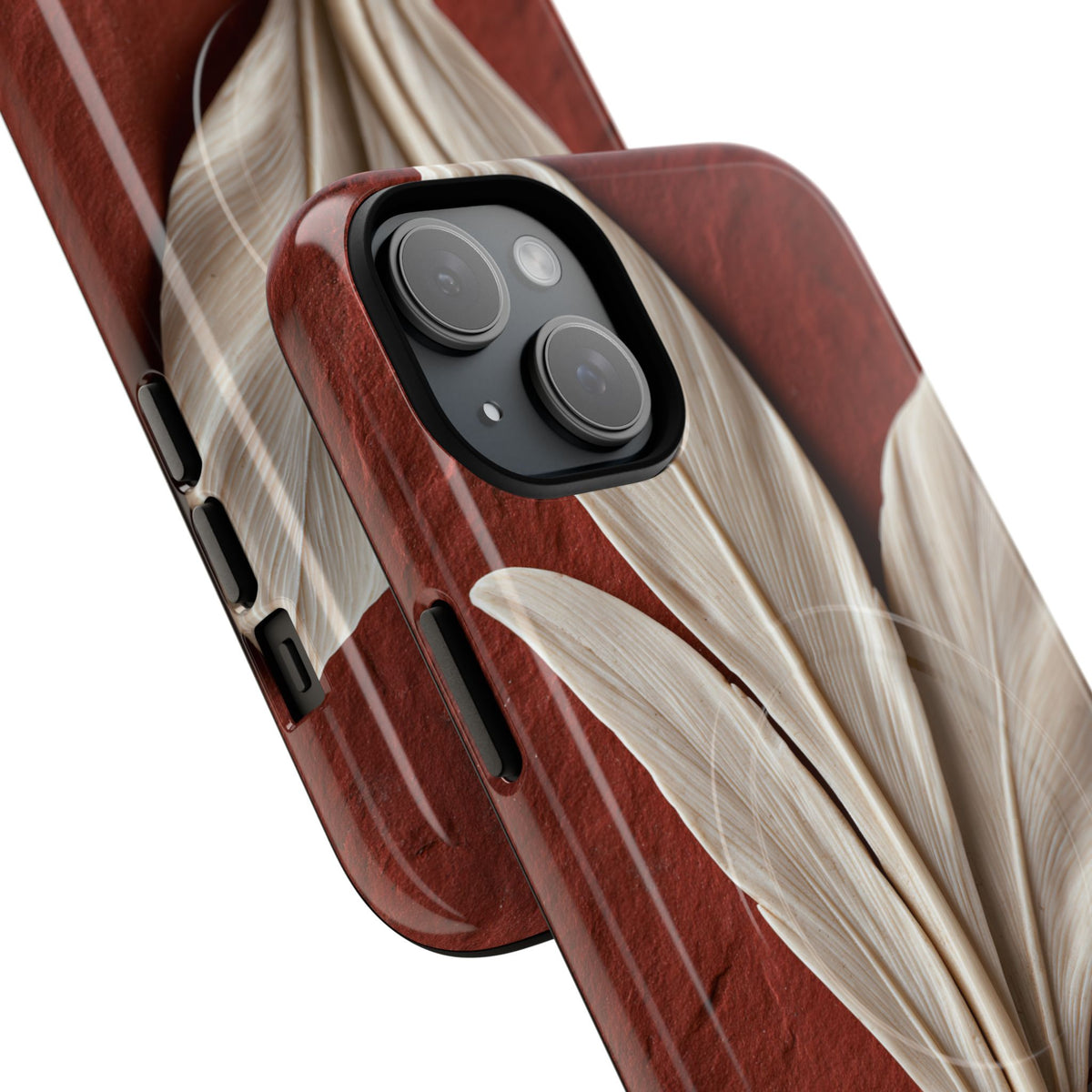 Carved Ivory Plume · Tough 2.0 Magnetic Phone Case for iPhone · Red