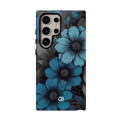 Obsidian Blue Petals · Tough Handyhülle für Samsung