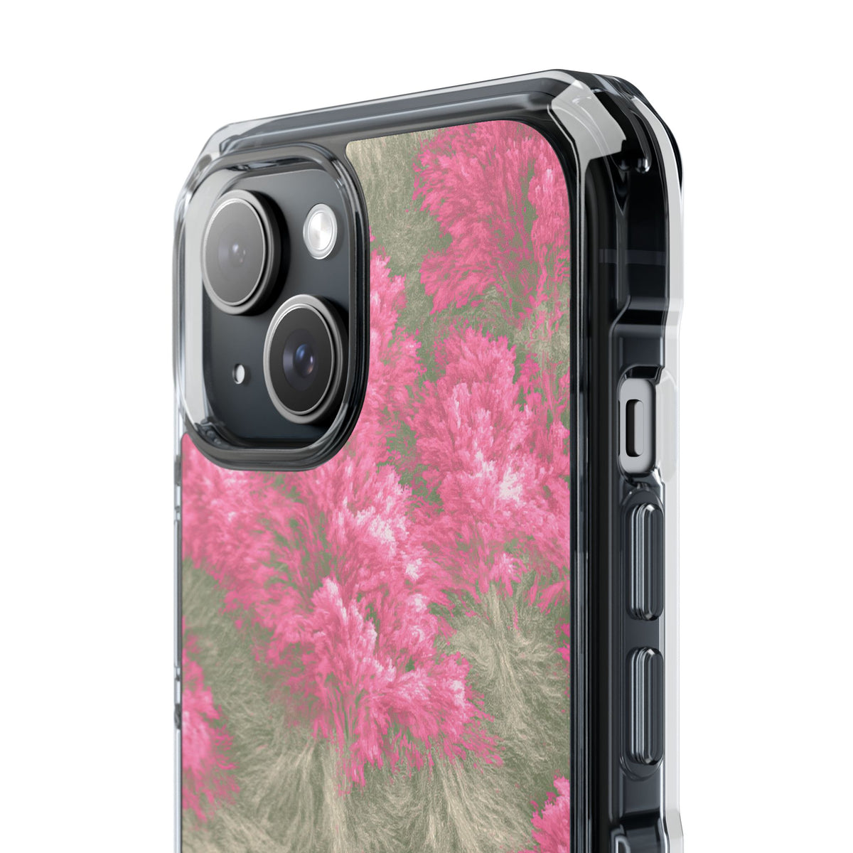 Digital Blossom · Clear Impact Magnetic Phone Case for iPhone · Pink