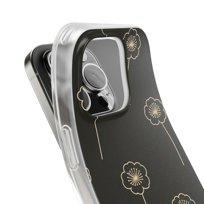 Black Lite Phone Case for iPhone - Obsidian Sand Petals