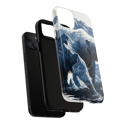 Fjord Summit Bear · Tough 2.0 Magnetic Phone Case for iPhone · Blue