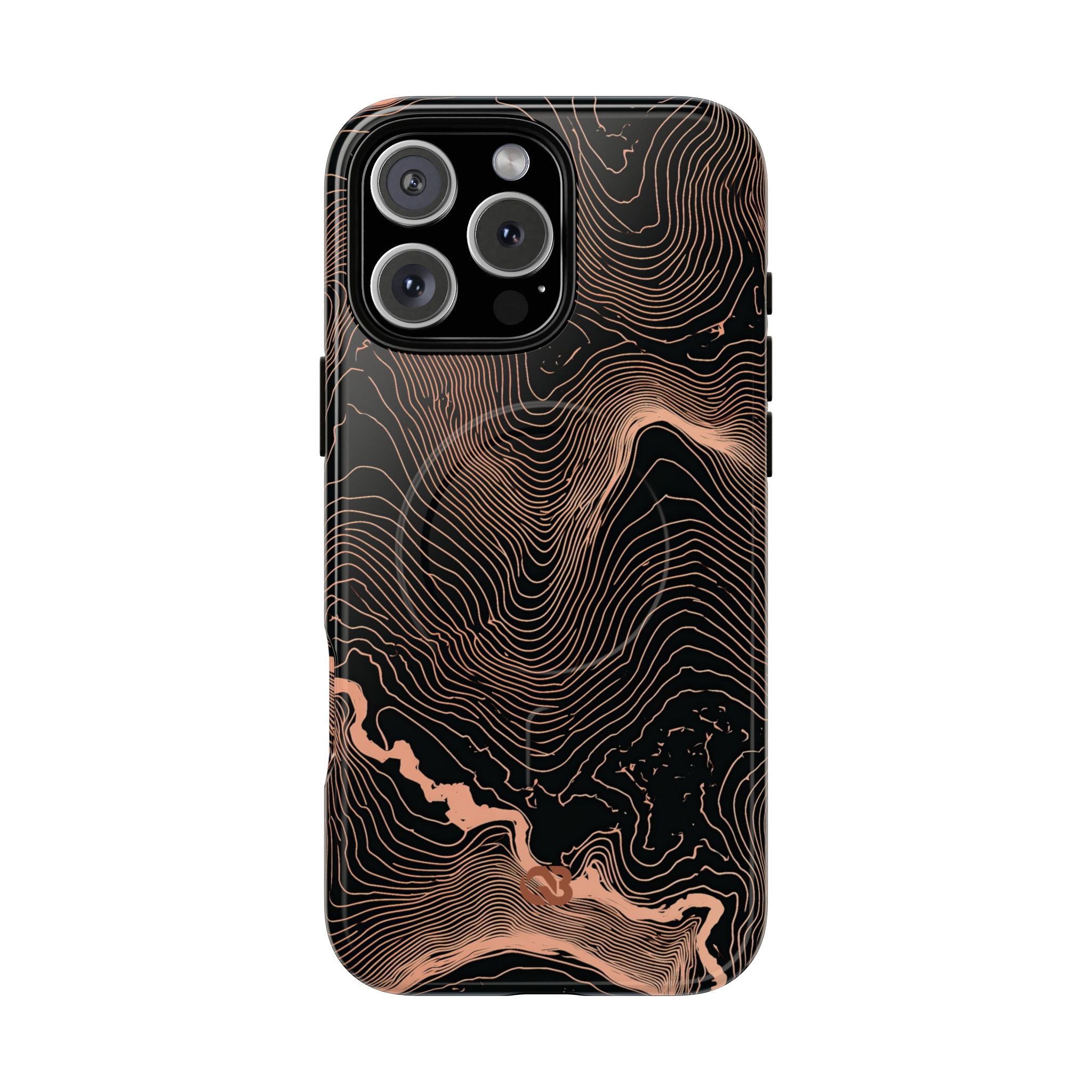 Orange Tough 2.0 Magsafe Phone Case for iPhone - Salmon Ridge Topo