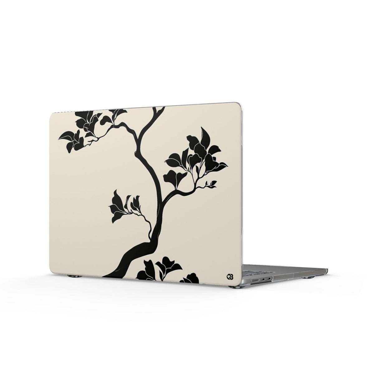 Ebony Magnolia · Clear Hard Case for MacBook · Beige