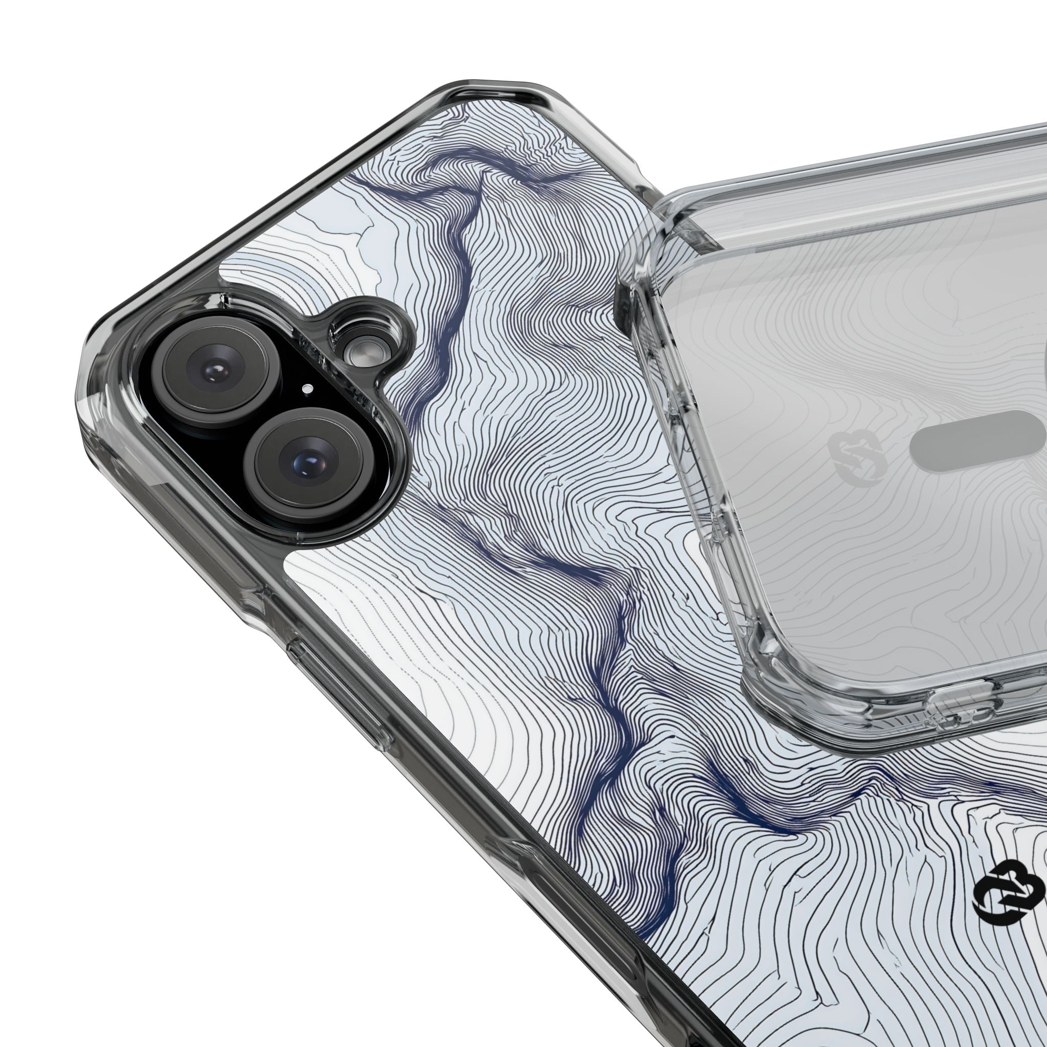 White Impact MagSafe Phone Case for iPhone - Nordic Ridge Topo