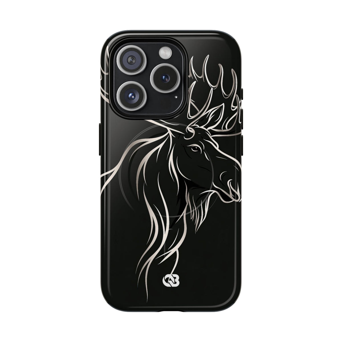 Nordic Moose Contour · Tough 2.0 Magnetic Phone Case for iPhone · Black