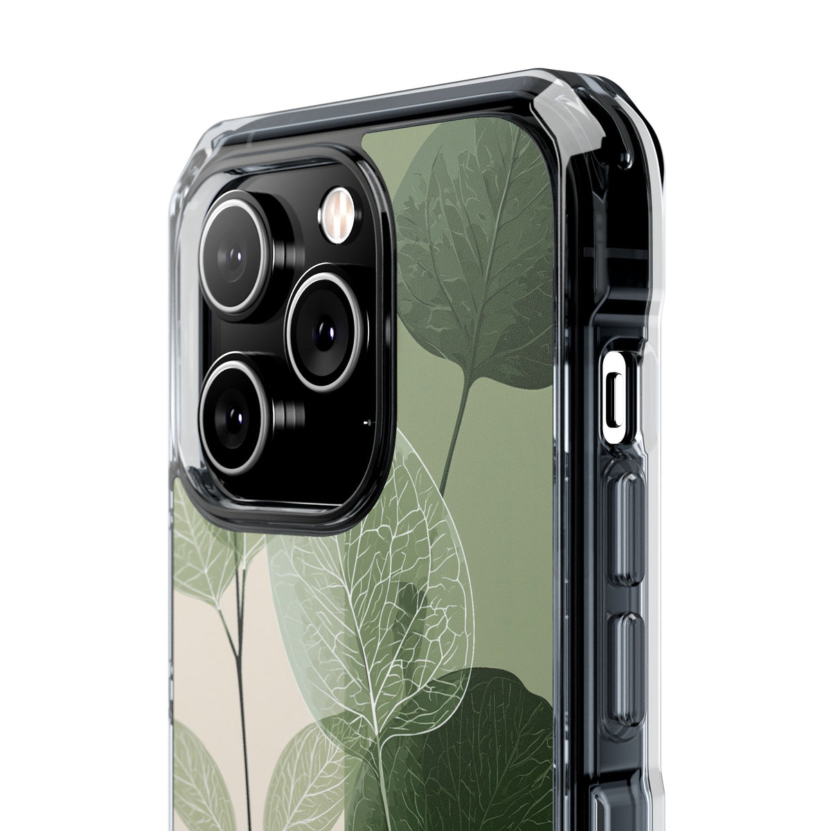 Layered Eucalyptus Study · Clear Impact Magnetic Phone Case for iPhone ·  Green