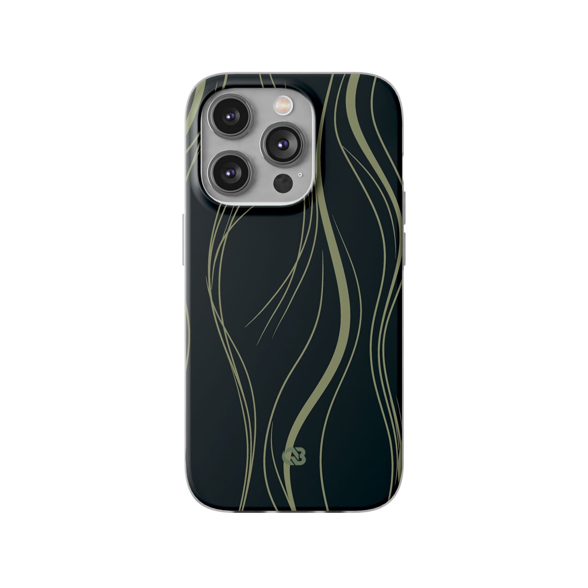 Green Lite Phone Case for iPhone - Obsidian Sage Flow