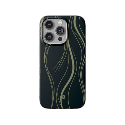 Green Lite Phone Case for iPhone - Obsidian Sage Flow