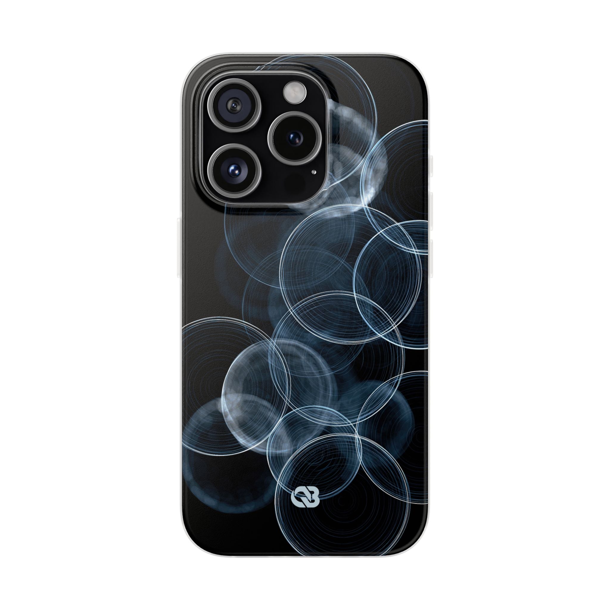 Blue Lite Phone Case for iPhone - Cyan Pulse Ripple