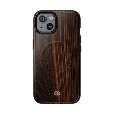 Brown Tough 2.0 Magsafe Phone Case for iPhone - Burnished Mahogany Grain