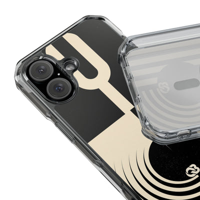 Black Impact MagSafe Phone Case for iPhone - Ivory Signal Grid