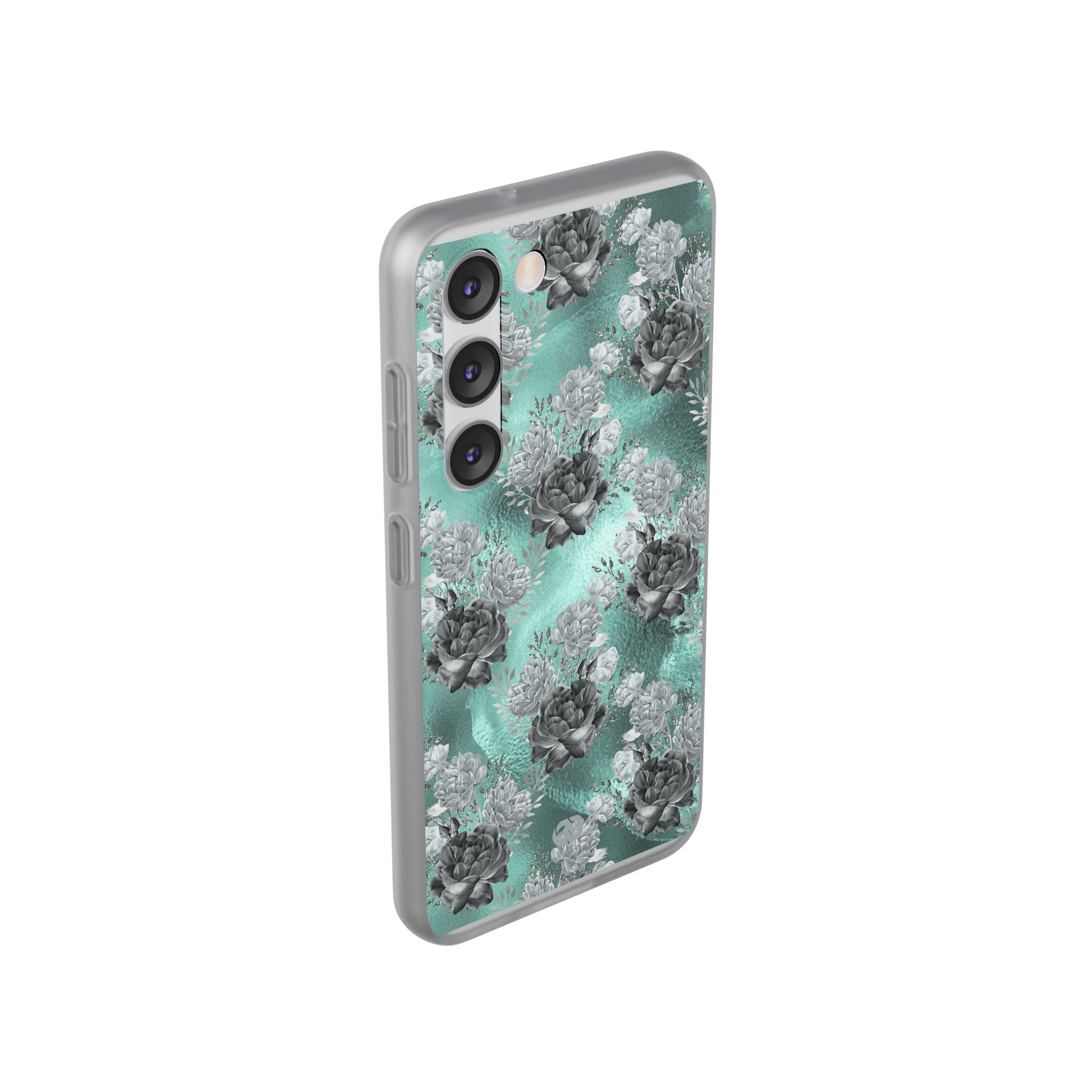 Frost Mint Floral · Soft Handyhülle für Samsung
