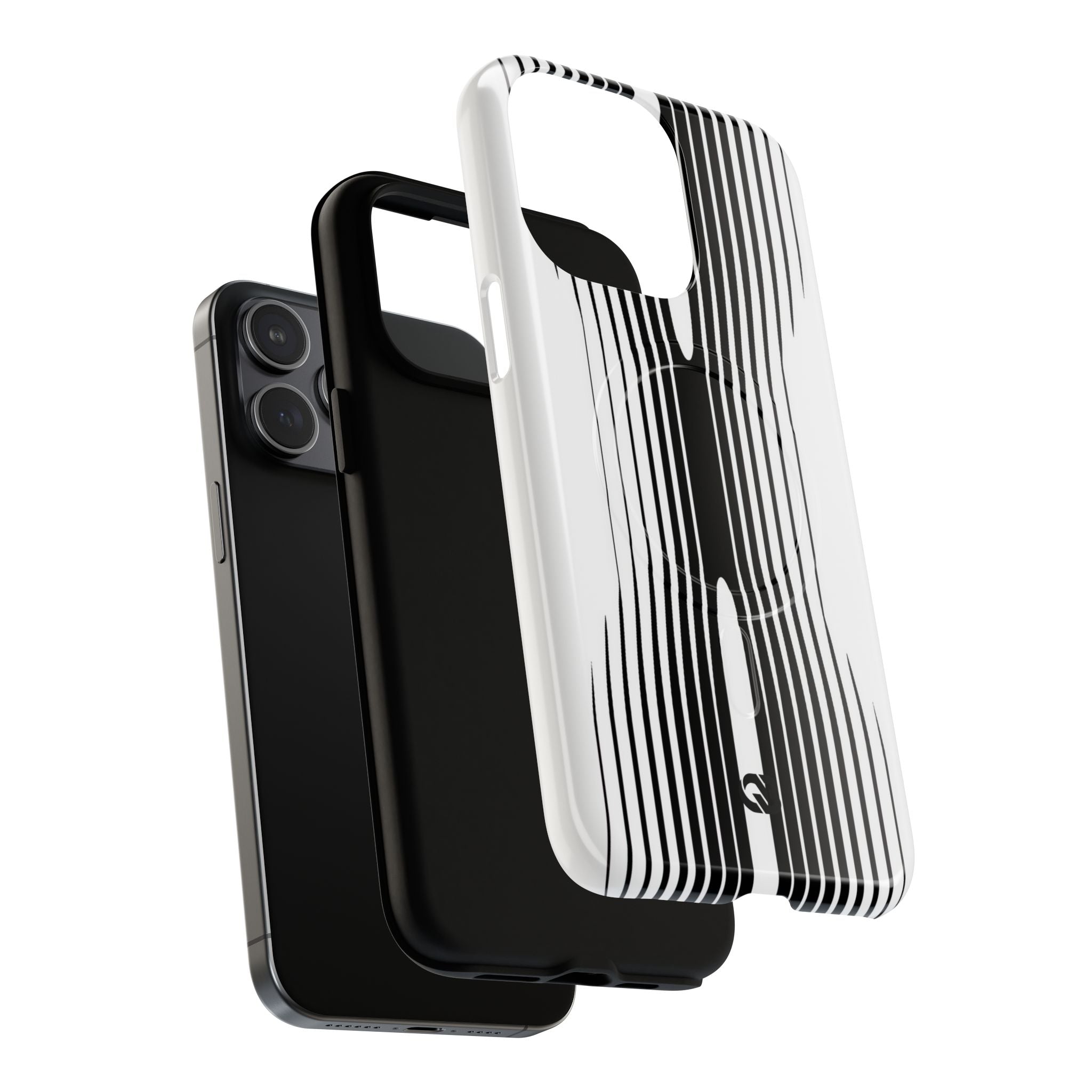 White Tough 2.0 Magsafe Phone Case for iPhone - Kinetic Mono Distortion